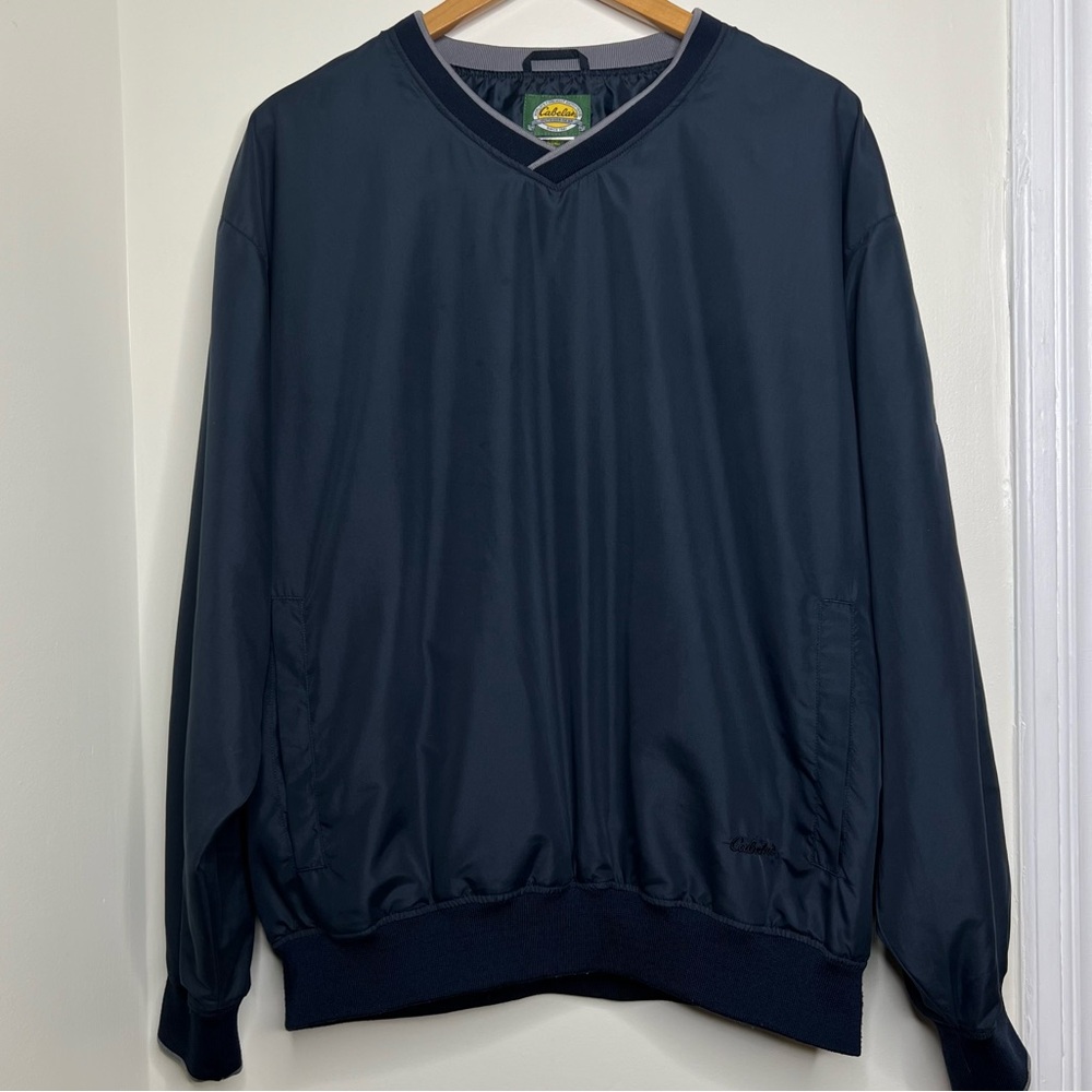 Cabela’s Windcrest Long Sleeve Pullover Wind Shirt Windbreaker Men’s Large Lined